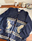 The Navy Bird Cardigan (L)