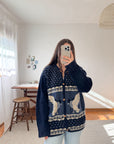 The Navy Bird Cardigan (L)