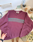 The Merlot Chest Stripe Sweater (L)