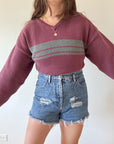 The Merlot Chest Stripe Sweater (L)