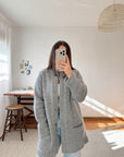 The Earl Grey Wool Knit Cardigan (L)