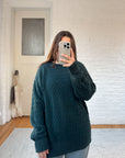 The Dark Teal Twist Sweater (XL)