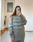 The Grey Chest Stripe Sweater (L)