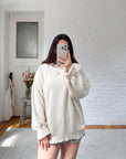 The Cream Chevron Sweater (XL)
