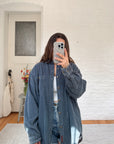 The Slate Blue Corduroy Button Up (L)