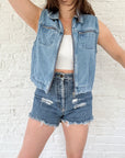 The Denim Zipper Vest (M)