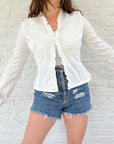 The White Ruffle Blouse (M)