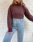 The Maroon Dotted Turtle Neck (M)