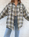 The Green Toned Flannel Shacket (L)