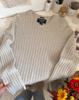 The Oat Ribbed V Neck Sweater (XL)