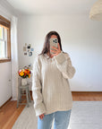 The Oat Ribbed V Neck Sweater (XL)