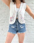 The Embroidered Floral Knit Vest (M)