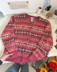 The Fair Isle Sherbet Cardigan (M)