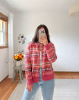 The Fair Isle Sherbet Cardigan (M)