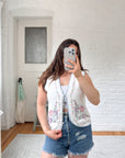 The Embroidered Floral Knit Vest (M)