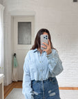 The Cropped Gingham Button Down (M)