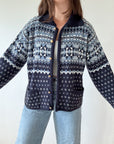 The Brisk Navy Cardigan (L)