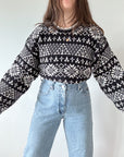 The Black & White Sun Peak Sweater (L)