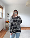 The Black & White Sun Peak Sweater (L)