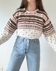 The Pink & Green Fair Isle Sweater (XL)