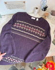 The Plum Pie Pattern Sweater (XL)