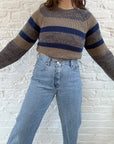 The Brown & Blue Thick Stripe Sweater (M)