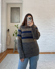 The Brown & Blue Thick Stripe Sweater (M)