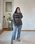 The Brown & Blue Thick Stripe Sweater (M)