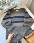 The Brown & Blue Thick Stripe Sweater (M)