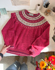 The Raspberry Fair Isle Neck Sweater (S)