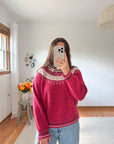 The Raspberry Fair Isle Neck Sweater (S)