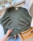 The Olive Ribbed Pullover (L)