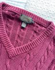 Vintage Maroon Cable Knit Sweater (L)