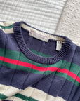 Vintage Navy & White Striped Knit (L)
