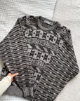 Vintage Monotone Pattern Knit (XL)