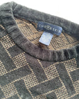 Vintage Black Chenille Lattice Sweater (L)