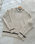 Vintage Cream Textured Sweater (XL)