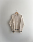 Vintage Cream Textured Sweater (XL)