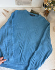 The Sky Blue Textured Sweater (L)