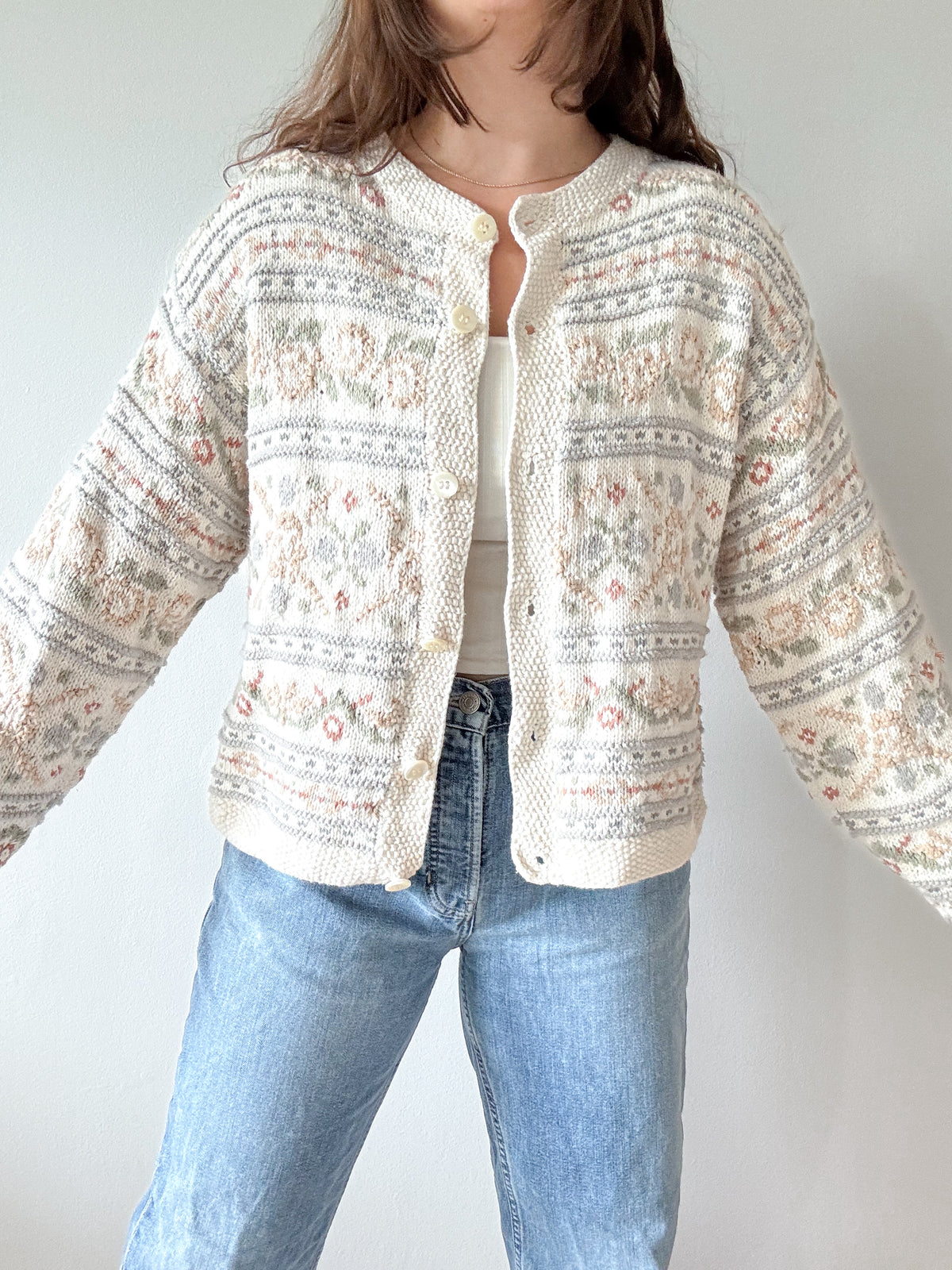The Pastel Pattern Cardigan (M)