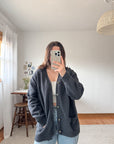 The Charcoal Button Cardigan (L)