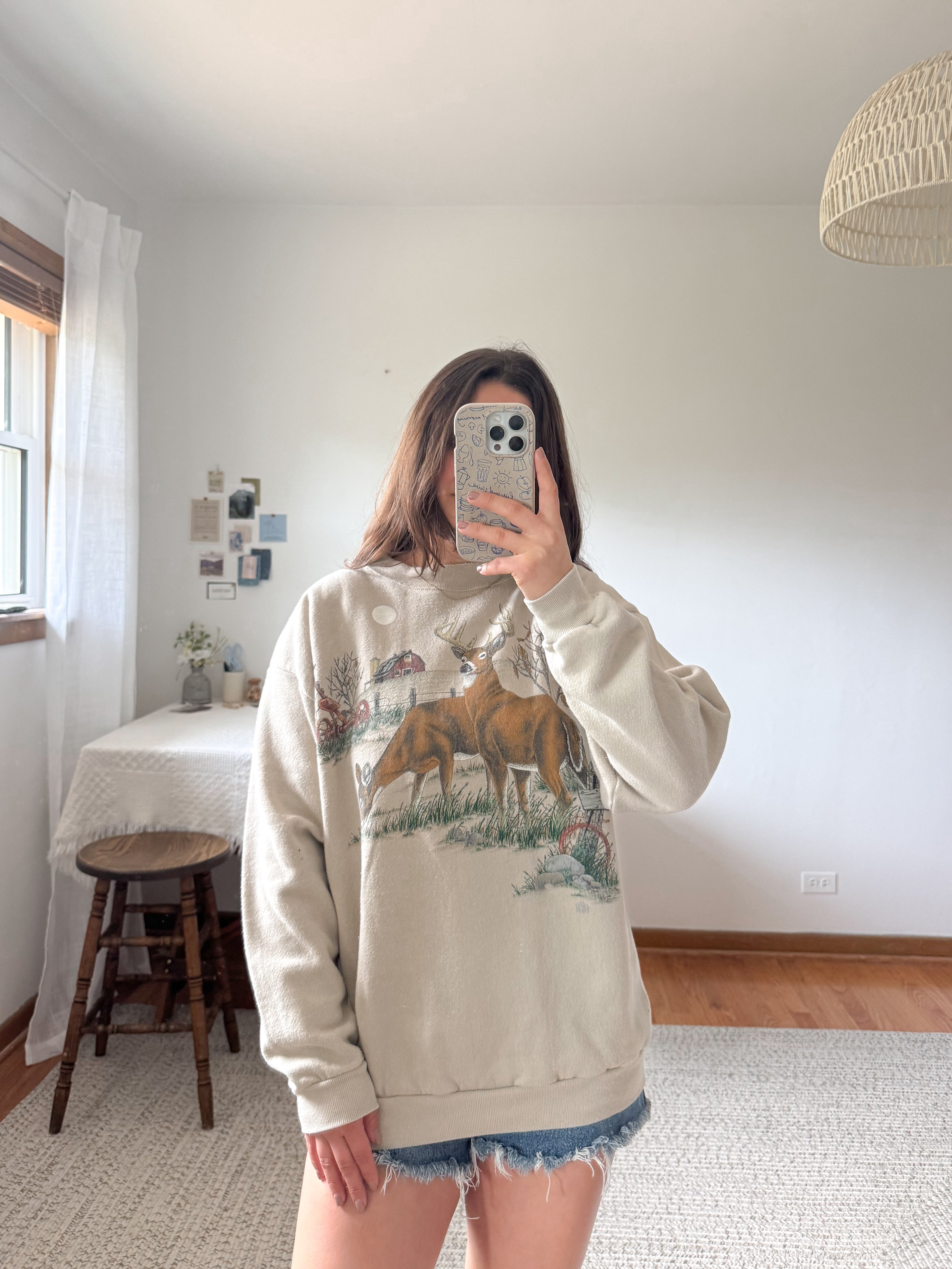 The Barn Deer Crewneck (L)