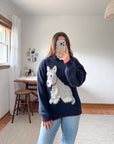 The Schnauzer Navy Mock Neck Sweater (L)