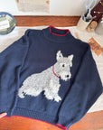 The Schnauzer Navy Mock Neck Sweater (L)