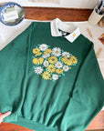 The Abstract Daisy Collared Crewneck (L)