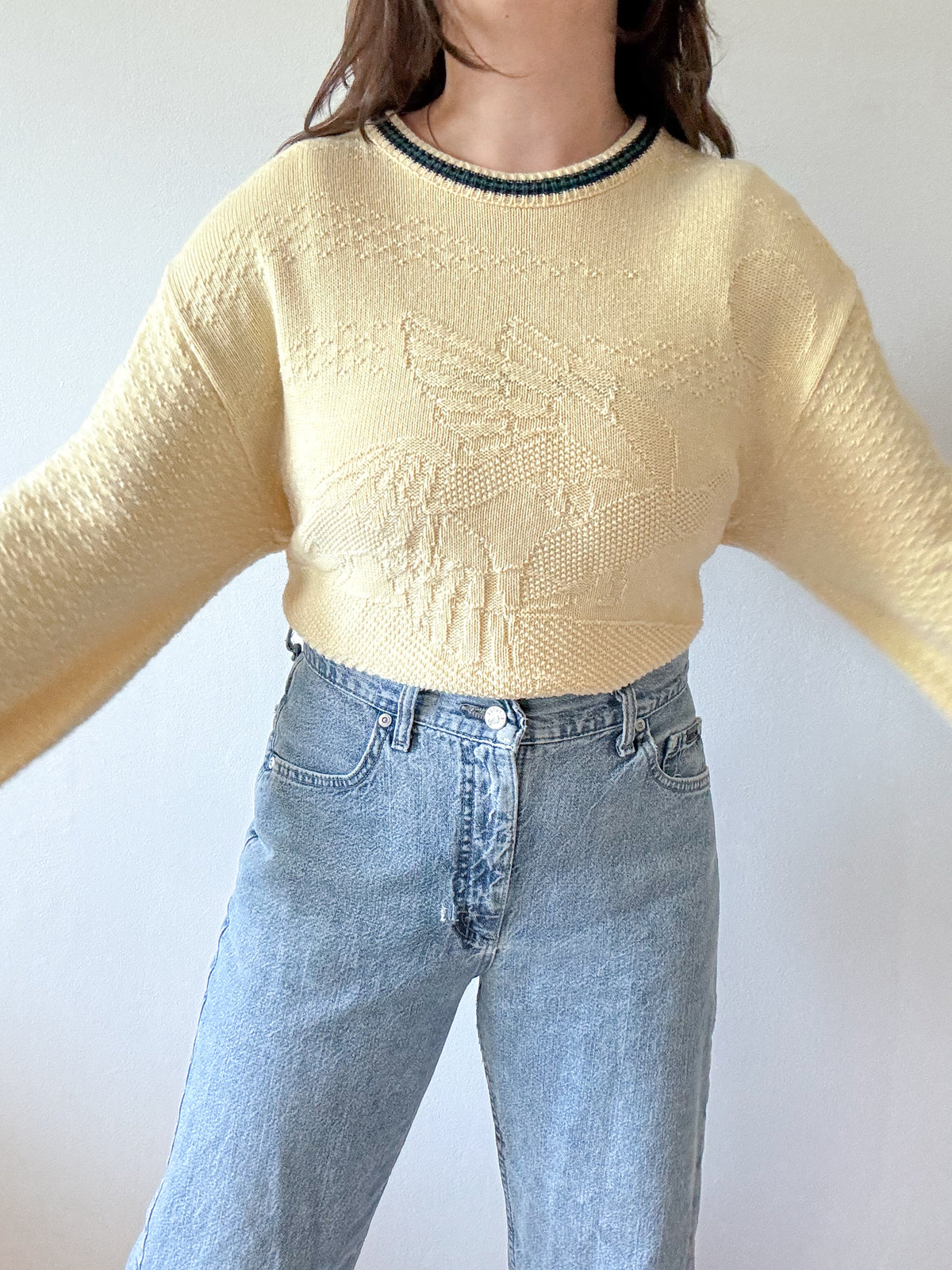 The Textured Yellow Duck Sweater (L)