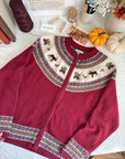 The Cherry Moose Fair Isle Zipper Cardigan (M)