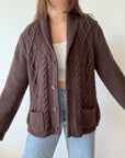 The Brown Speckle Cable Cardigan (XL)