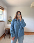 The Denim Floral Quilted Reversible Jacket (L)