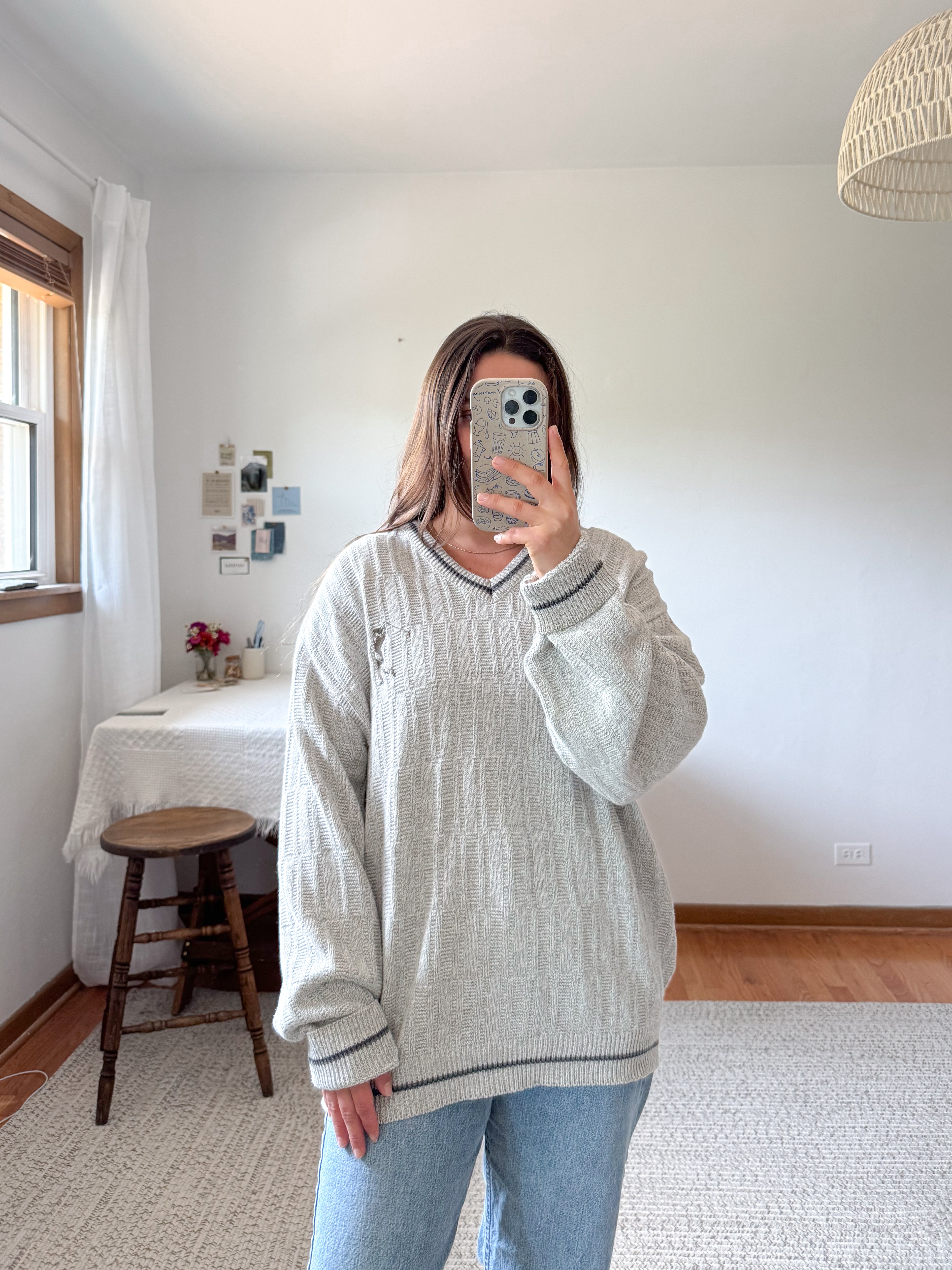 The Cozy Grey Golf Sweater (L)
